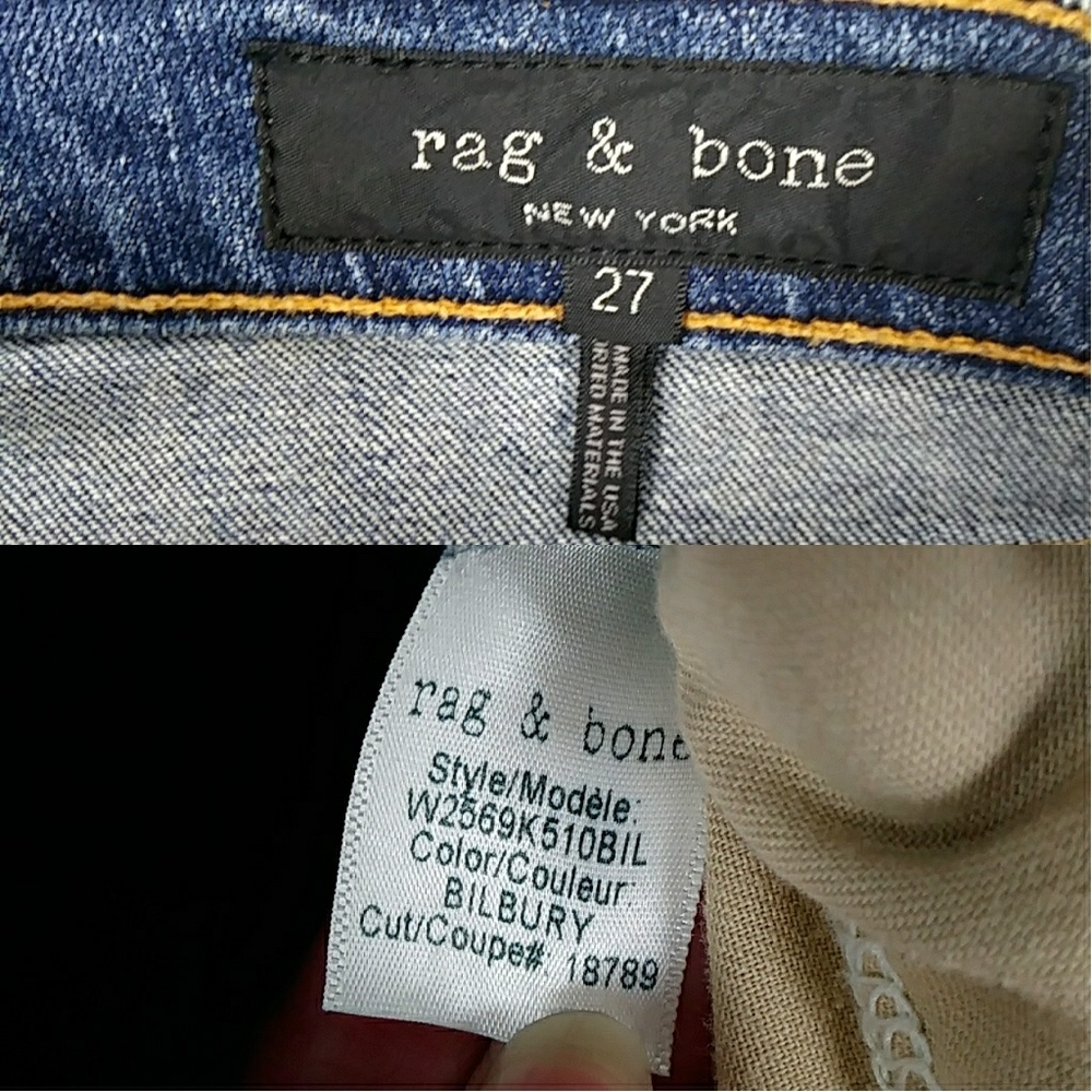 NWT Rag & Bone Gold Dip Dye Trim Ankle Cigarette - Picture 7 of 8
